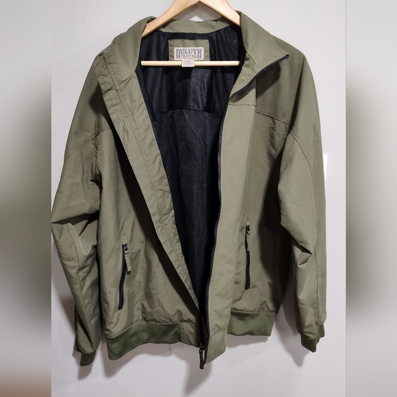 Duluth Trading Men's Olive Green Full-Zip Windbreaker/Golf Jacket, Size Large - Picture 7 of 9